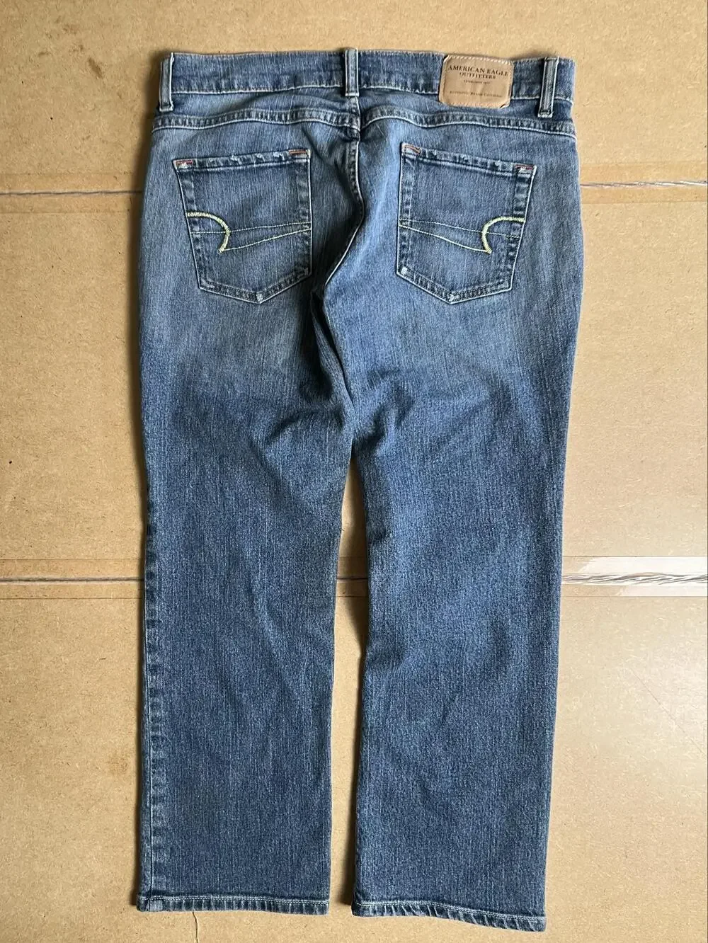 Y2K American Eagle Outfitters Pants Mens 30x32 Blue Denim Chino Straight Stretch